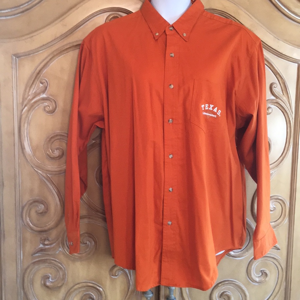 NWT Texas Longhorn Orange Button down